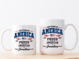 Personalized America 250th Coffee Mug, Custom Name Patriotic Gift for Men, Proud to Be An American 1776 to 2026 Ceramic Tea Cup
