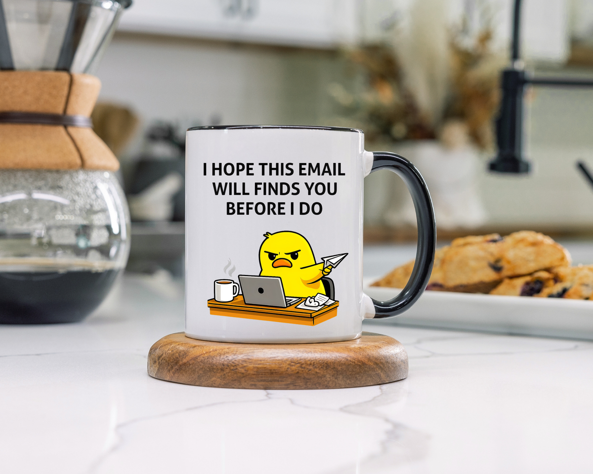 Funny Office Email Mug, I Hope This Email Finds You Before I Do Coffee Mug, Coworker Gift, Office Humor Cup