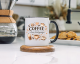 Coffee Is My Love Language Coffee Mug, Cute Cafecito Lover Gift for Her, Aesthetic Barista Latte Ceramic Tea Cup with Pink Handle