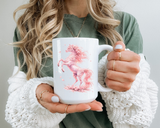 Floral Horse Mug, Horse Lover Gift, Equestrian Coffee Mug, Horse Mom Cup, Horse Art Mug, Ranch Life Gift, Horse Owner Present