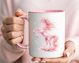 Floral Horse Mug, Horse Lover Gift, Equestrian Coffee Mug, Horse Mom Cup, Horse Art Mug, Ranch Life Gift, Horse Owner Present