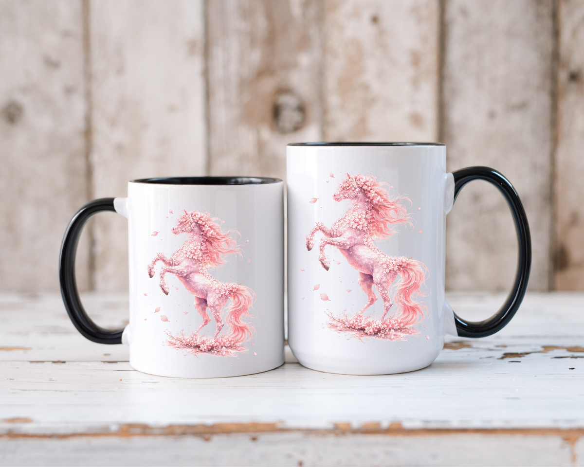 Floral Horse Mug, Horse Lover Gift, Equestrian Coffee Mug, Horse Mom Cup, Horse Art Mug, Ranch Life Gift, Horse Owner Present