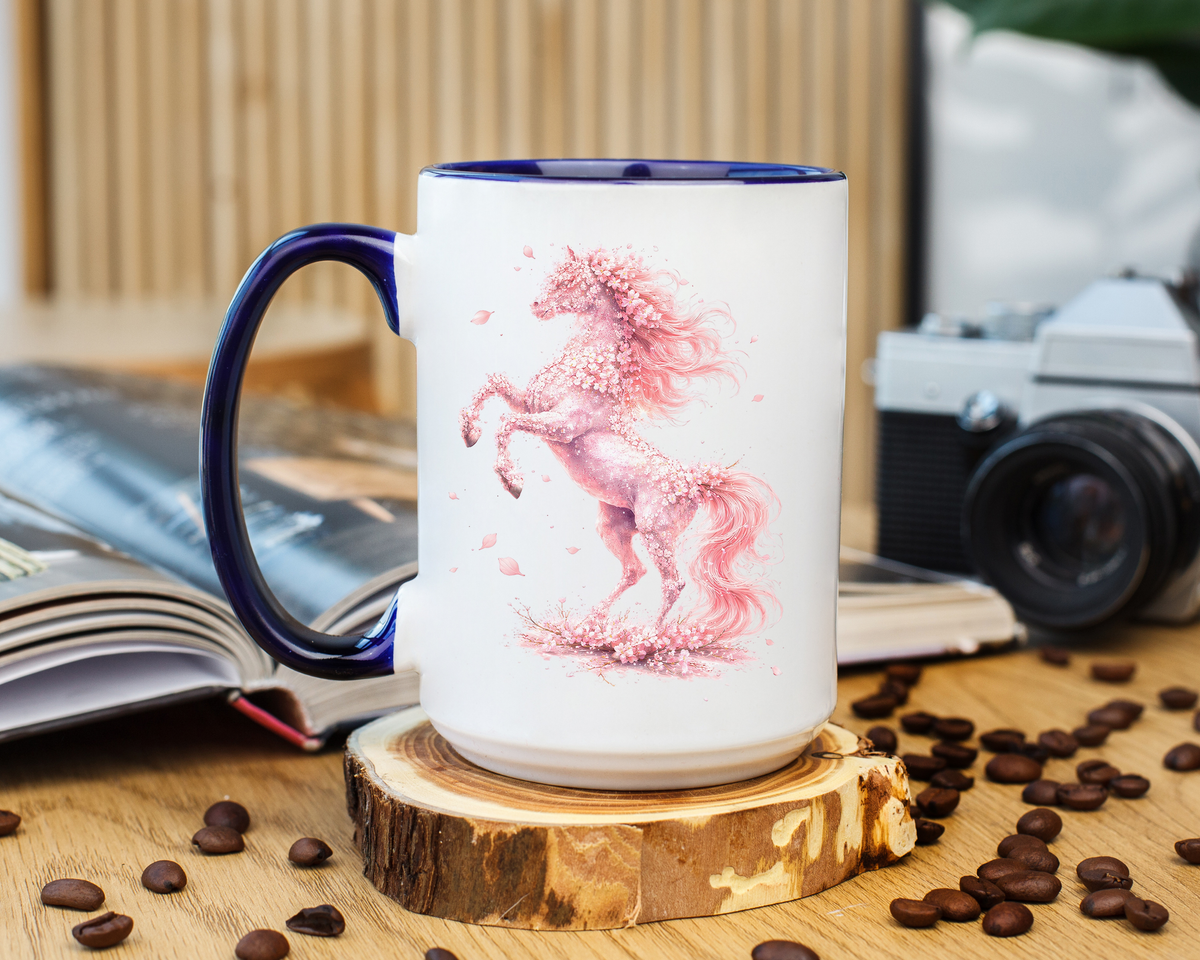 Floral Horse Mug, Horse Lover Gift, Equestrian Coffee Mug, Horse Mom Cup, Horse Art Mug, Ranch Life Gift, Horse Owner Present