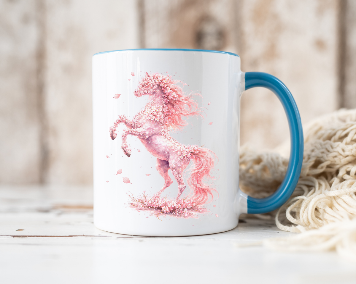 Floral Horse Mug, Horse Lover Gift, Equestrian Coffee Mug, Horse Mom Cup, Horse Art Mug, Ranch Life Gift, Horse Owner Present
