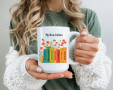 Book Lover Mug, Reading Coffee Mug, Cozy Reader Gift, Bibliophile Cup, Floral Books Mug, Bookworm Gift, Library Lover Present