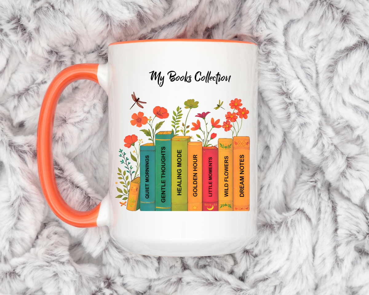 Book Lover Mug, Reading Coffee Mug, Cozy Reader Gift, Bibliophile Cup, Floral Books Mug, Bookworm Gift, Library Lover Present