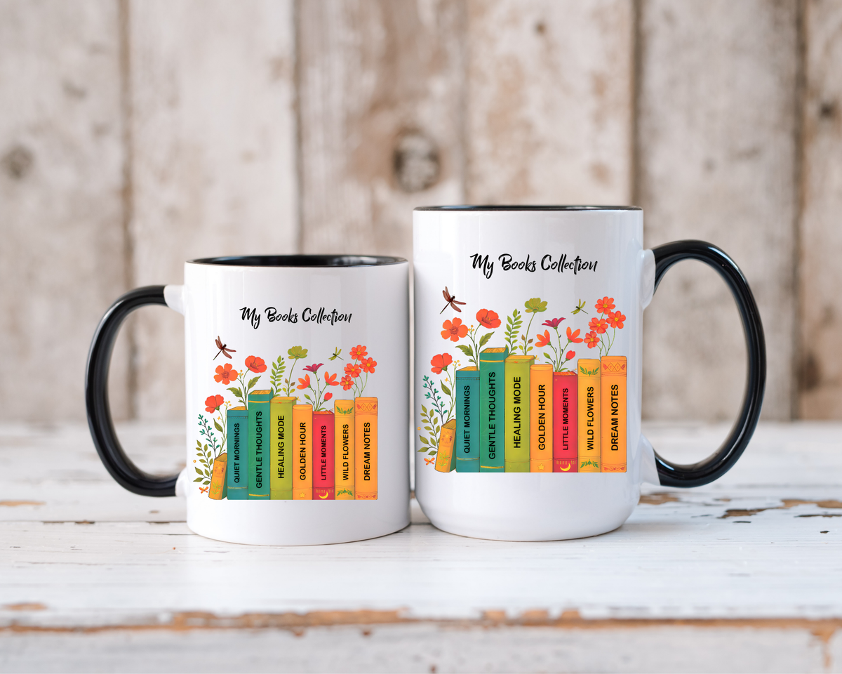 Book Lover Mug, Reading Coffee Mug, Cozy Reader Gift, Bibliophile Cup, Floral Books Mug, Bookworm Gift, Library Lover Present