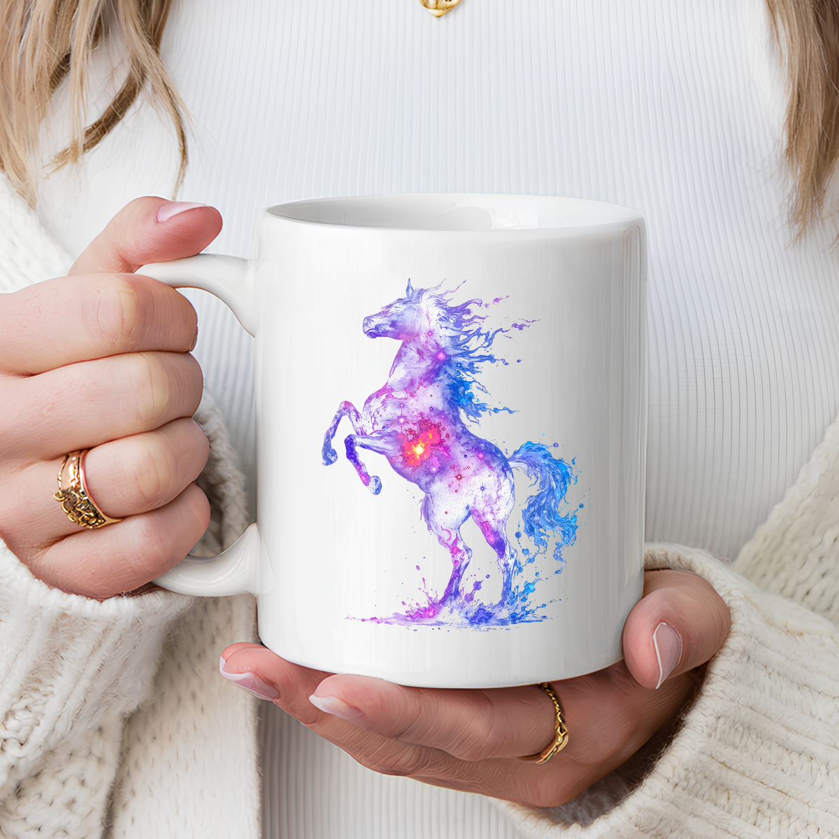 Galaxy Horse Mug, Cosmic Horse Coffee Mug, Horse Lover Gift, Celestial Horse Cup, Equestrian Mug, Fantasy Horse Art, Horse Mom Gift
