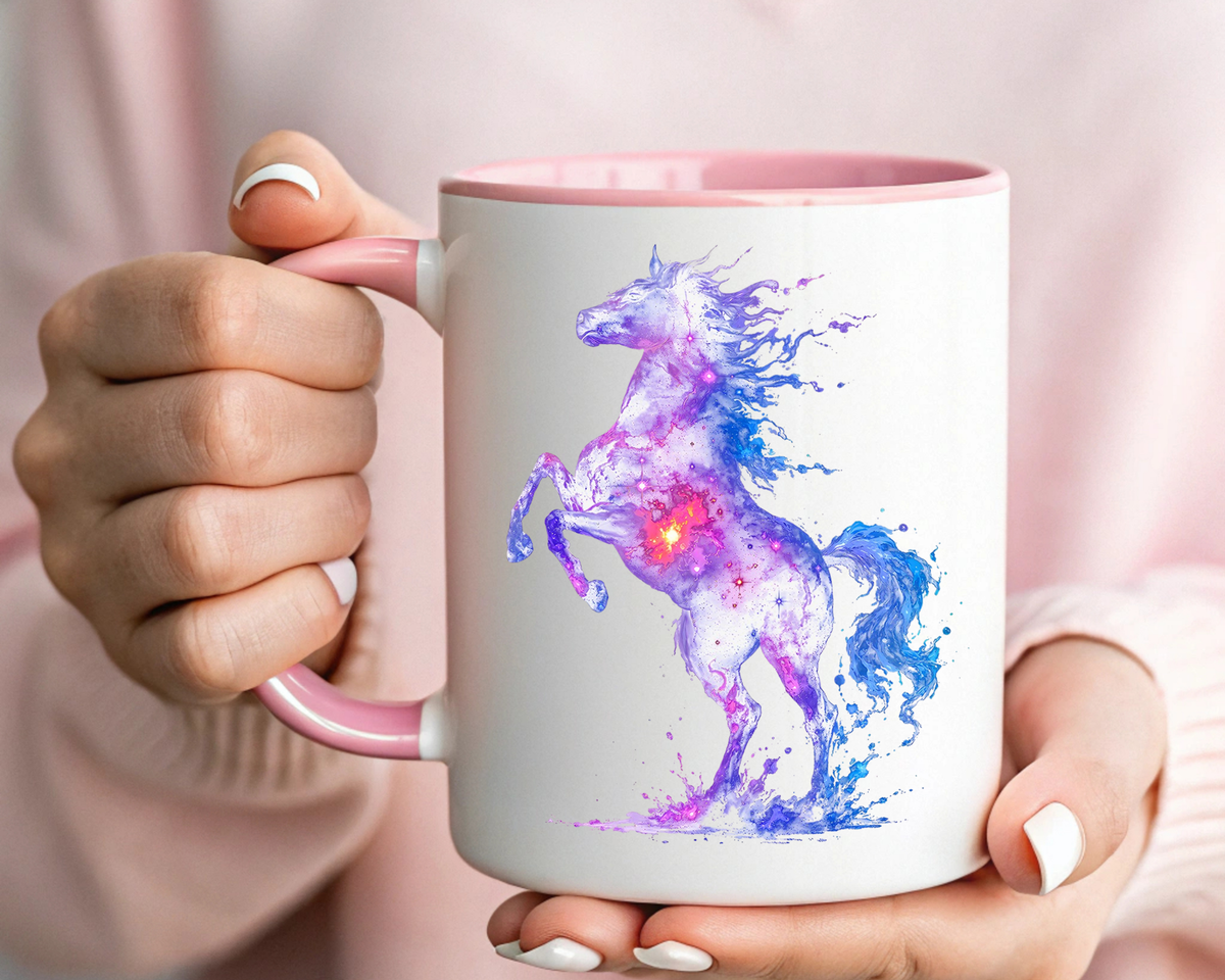 Galaxy Horse Mug, Cosmic Horse Coffee Mug, Horse Lover Gift, Celestial Horse Cup, Equestrian Mug, Fantasy Horse Art, Horse Mom Gift