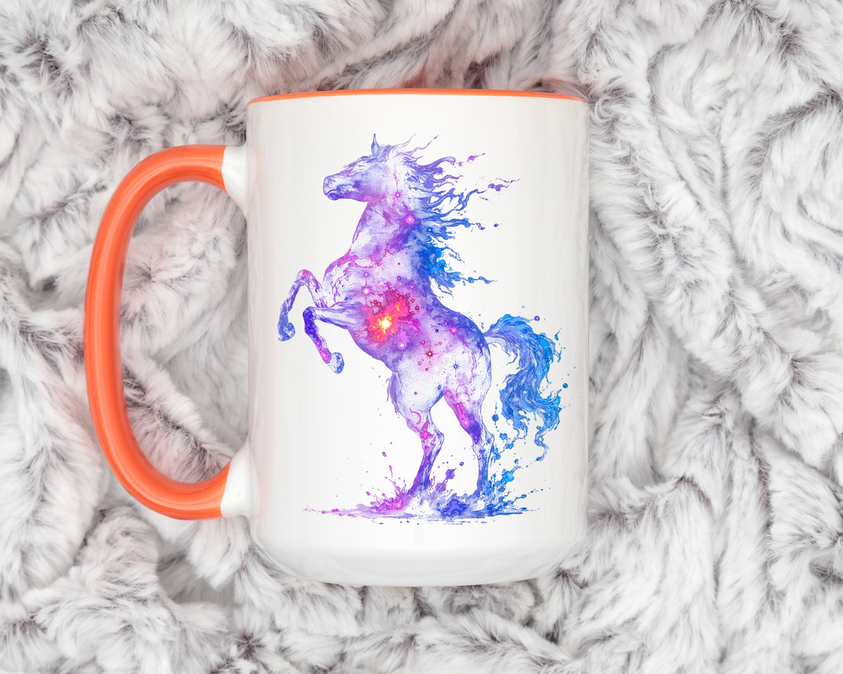 Galaxy Horse Mug, Cosmic Horse Coffee Mug, Horse Lover Gift, Celestial Horse Cup, Equestrian Mug, Fantasy Horse Art, Horse Mom Gift