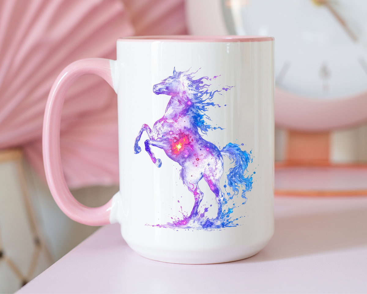 Galaxy Horse Mug, Cosmic Horse Coffee Mug, Horse Lover Gift, Celestial Horse Cup, Equestrian Mug, Fantasy Horse Art, Horse Mom Gift