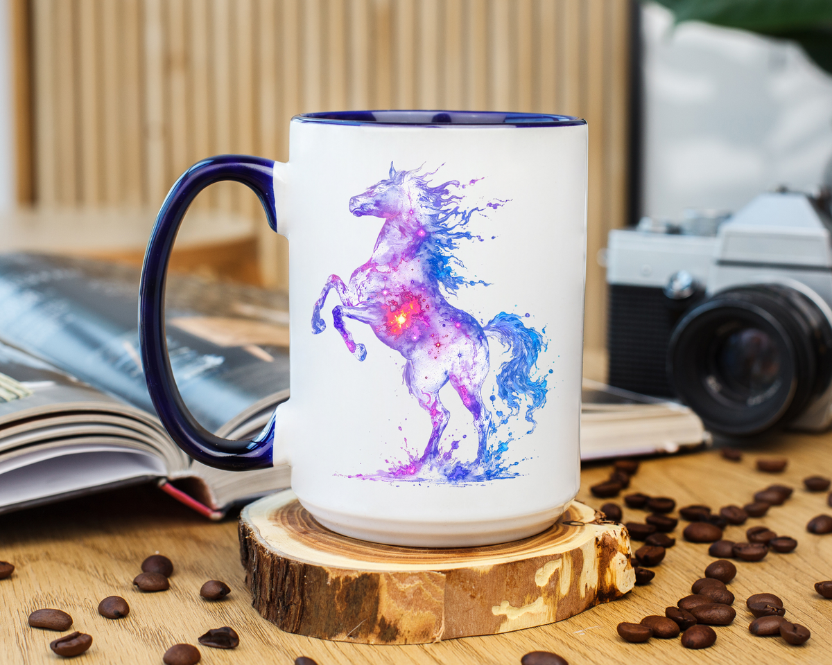 Galaxy Horse Mug, Cosmic Horse Coffee Mug, Horse Lover Gift, Celestial Horse Cup, Equestrian Mug, Fantasy Horse Art, Horse Mom Gift