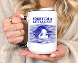Funny Introvert Mug, Social Anxiety Coffee Mug, Deep Thinker Gift, Sarcastic Humor Cup, Emotional Ocean Mug, Mental Health Gift