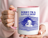 Funny Introvert Mug, Social Anxiety Coffee Mug, Deep Thinker Gift, Sarcastic Humor Cup, Emotional Ocean Mug, Mental Health Gift