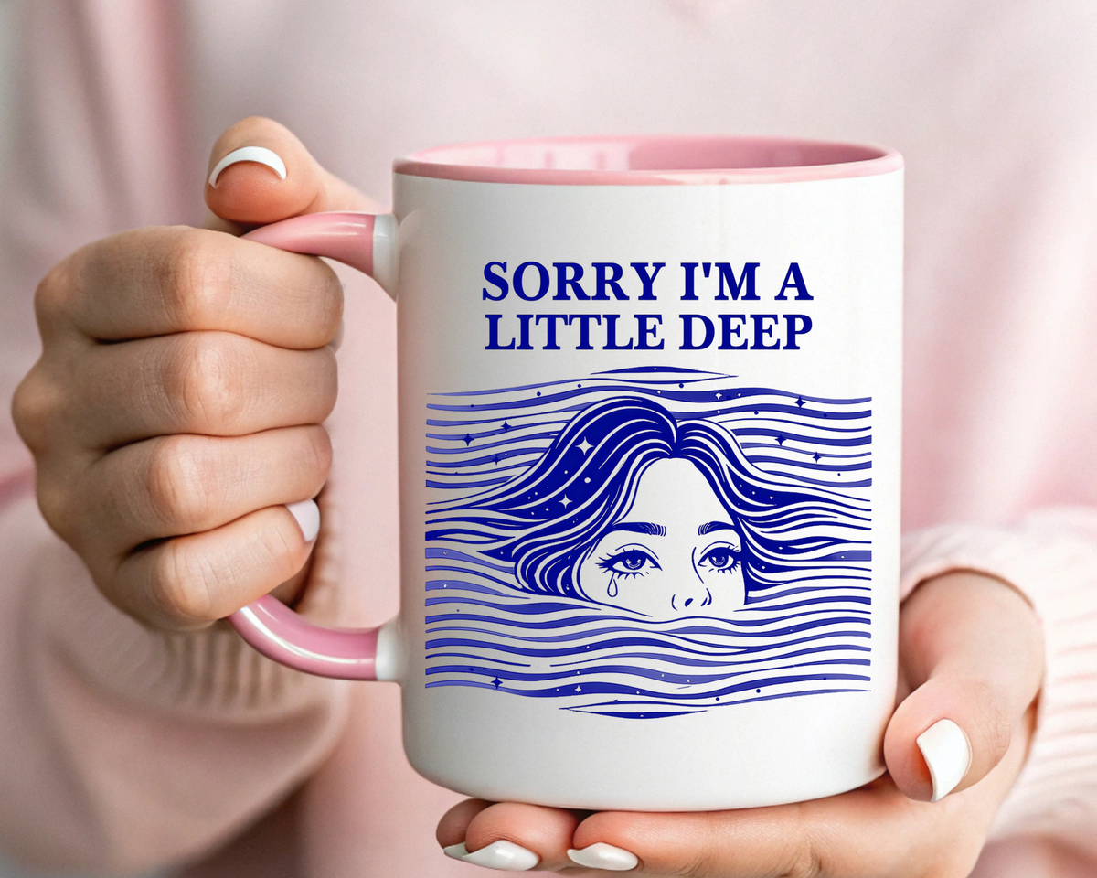 Funny Introvert Mug, Social Anxiety Coffee Mug, Deep Thinker Gift, Sarcastic Humor Cup, Emotional Ocean Mug, Mental Health Gift