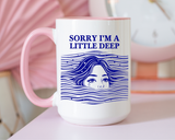 Funny Introvert Mug, Social Anxiety Coffee Mug, Deep Thinker Gift, Sarcastic Humor Cup, Emotional Ocean Mug, Mental Health Gift