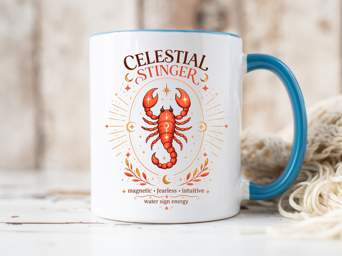 Scorpio Zodiac Coffee Mug, Celestial Stinger Astrology Mug, Water Sign Gift for Scorpio Woman, Horoscope Coffee Cup, Zodiac Lover Gift