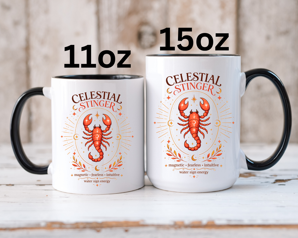 Scorpio Zodiac Coffee Mug, Celestial Stinger Astrology Mug, Water Sign Gift for Scorpio Woman, Horoscope Coffee Cup, Zodiac Lover Gift