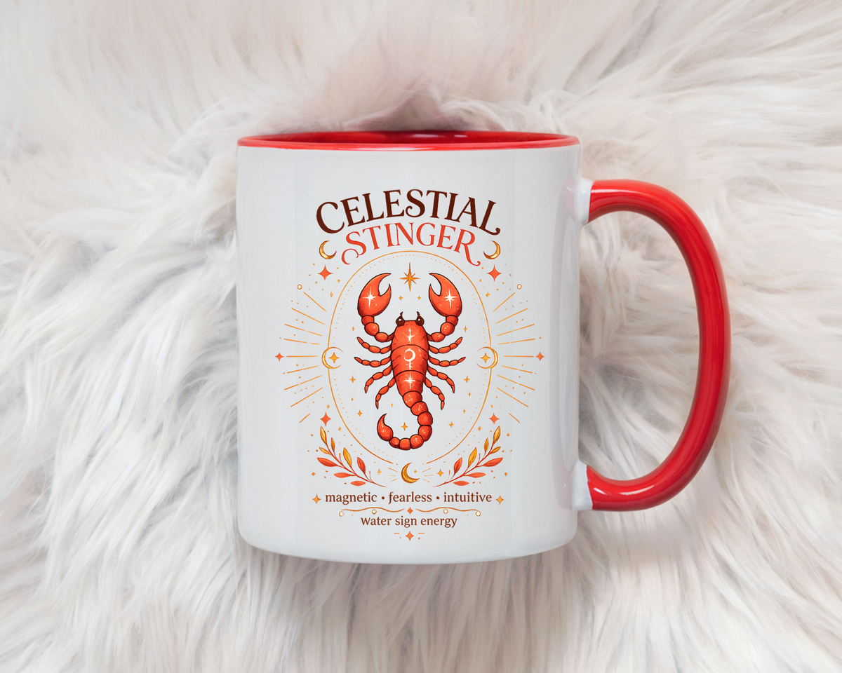 Scorpio Zodiac Coffee Mug, Celestial Stinger Astrology Mug, Water Sign Gift for Scorpio Woman, Horoscope Coffee Cup, Zodiac Lover Gift