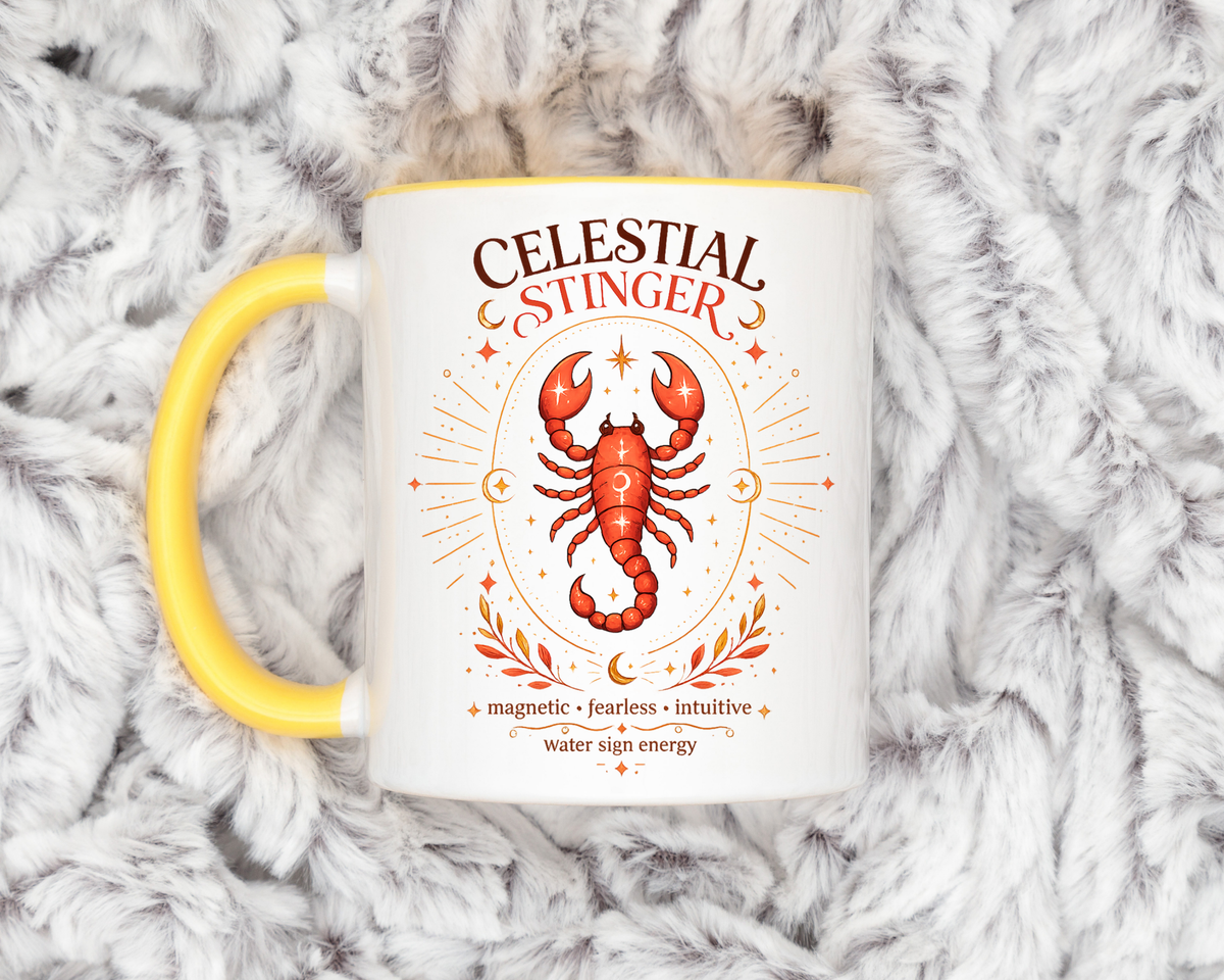Scorpio Zodiac Coffee Mug, Celestial Stinger Astrology Mug, Water Sign Gift for Scorpio Woman, Horoscope Coffee Cup, Zodiac Lover Gift