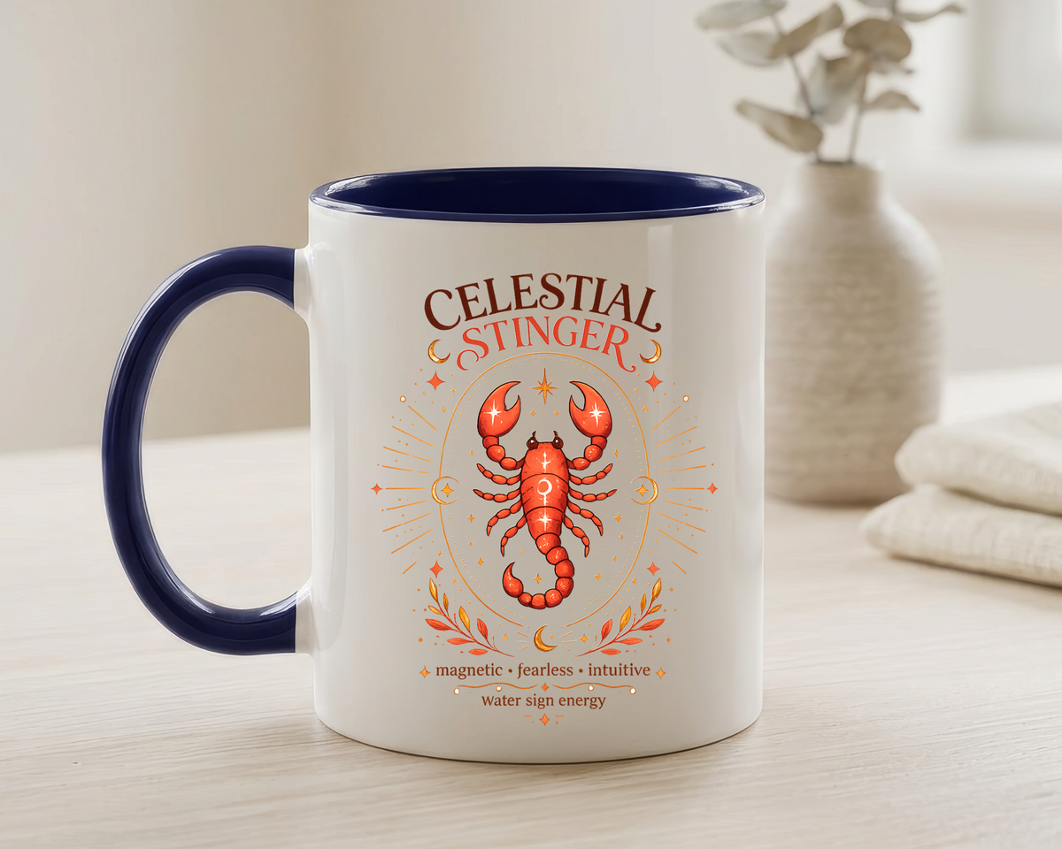 Scorpio Zodiac Coffee Mug, Celestial Stinger Astrology Mug, Water Sign Gift for Scorpio Woman, Horoscope Coffee Cup, Zodiac Lover Gift