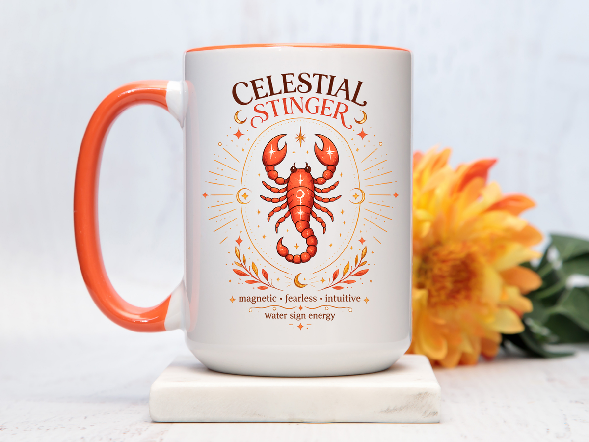 Scorpio Zodiac Coffee Mug, Celestial Stinger Astrology Mug, Water Sign Gift for Scorpio Woman, Horoscope Coffee Cup, Zodiac Lover Gift