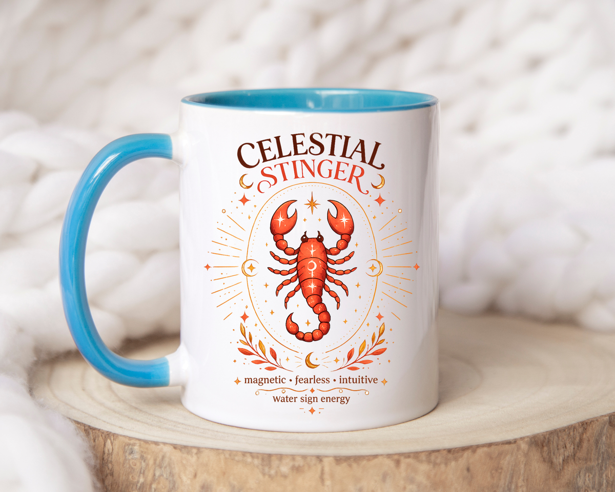 Scorpio Zodiac Coffee Mug, Celestial Stinger Astrology Mug, Water Sign Gift for Scorpio Woman, Horoscope Coffee Cup, Zodiac Lover Gift