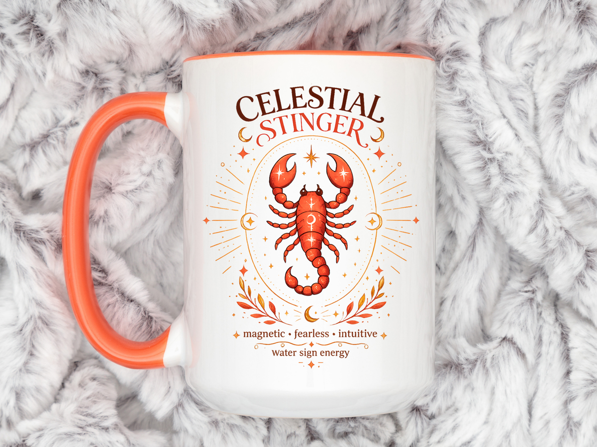 Scorpio Zodiac Coffee Mug, Celestial Stinger Astrology Mug, Water Sign Gift for Scorpio Woman, Horoscope Coffee Cup, Zodiac Lover Gift