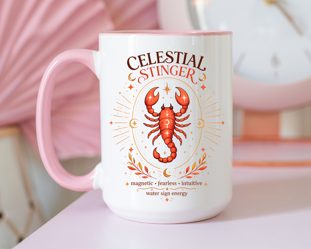 Scorpio Zodiac Coffee Mug, Celestial Stinger Astrology Mug, Water Sign Gift for Scorpio Woman, Horoscope Coffee Cup, Zodiac Lover Gift
