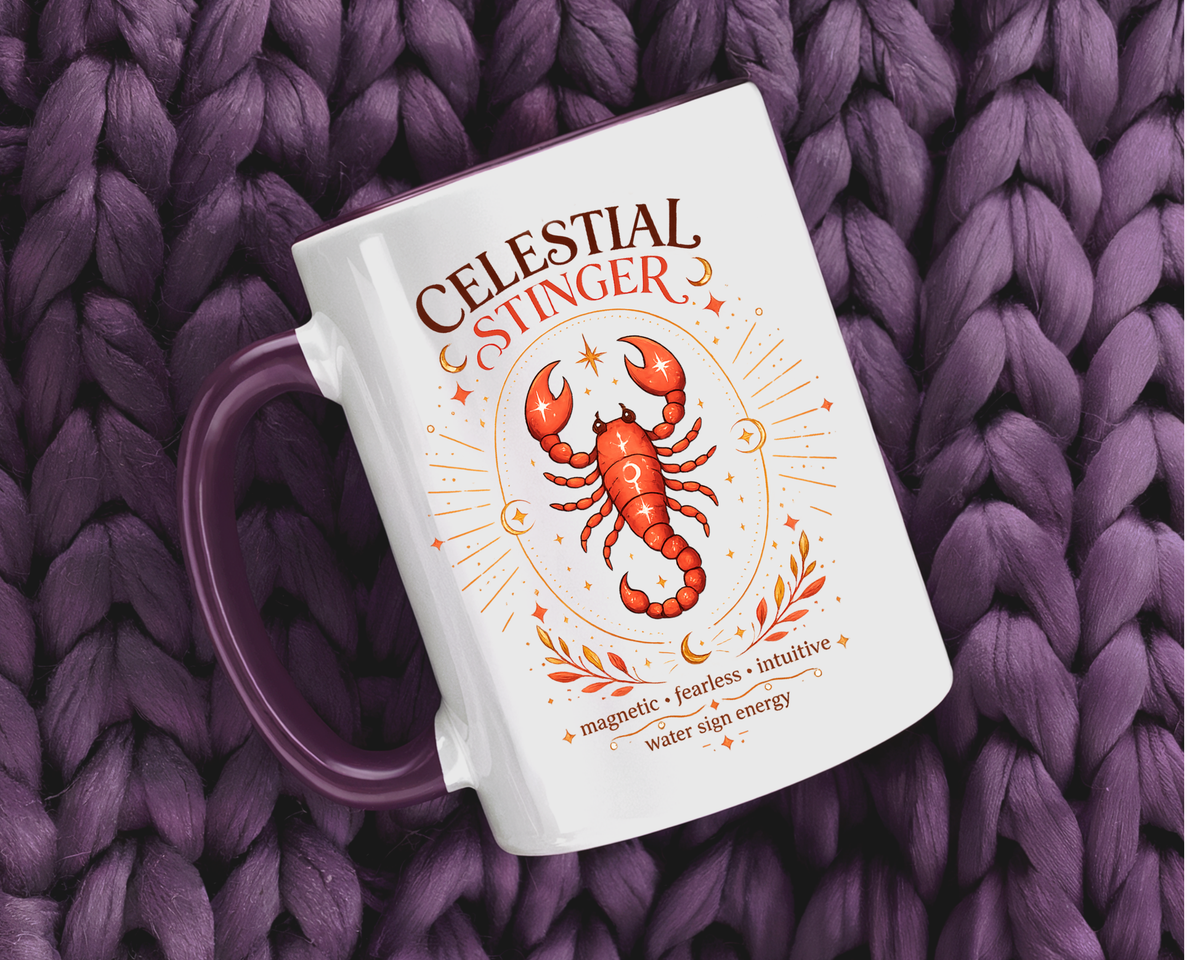 Scorpio Zodiac Coffee Mug, Celestial Stinger Astrology Mug, Water Sign Gift for Scorpio Woman, Horoscope Coffee Cup, Zodiac Lover Gift