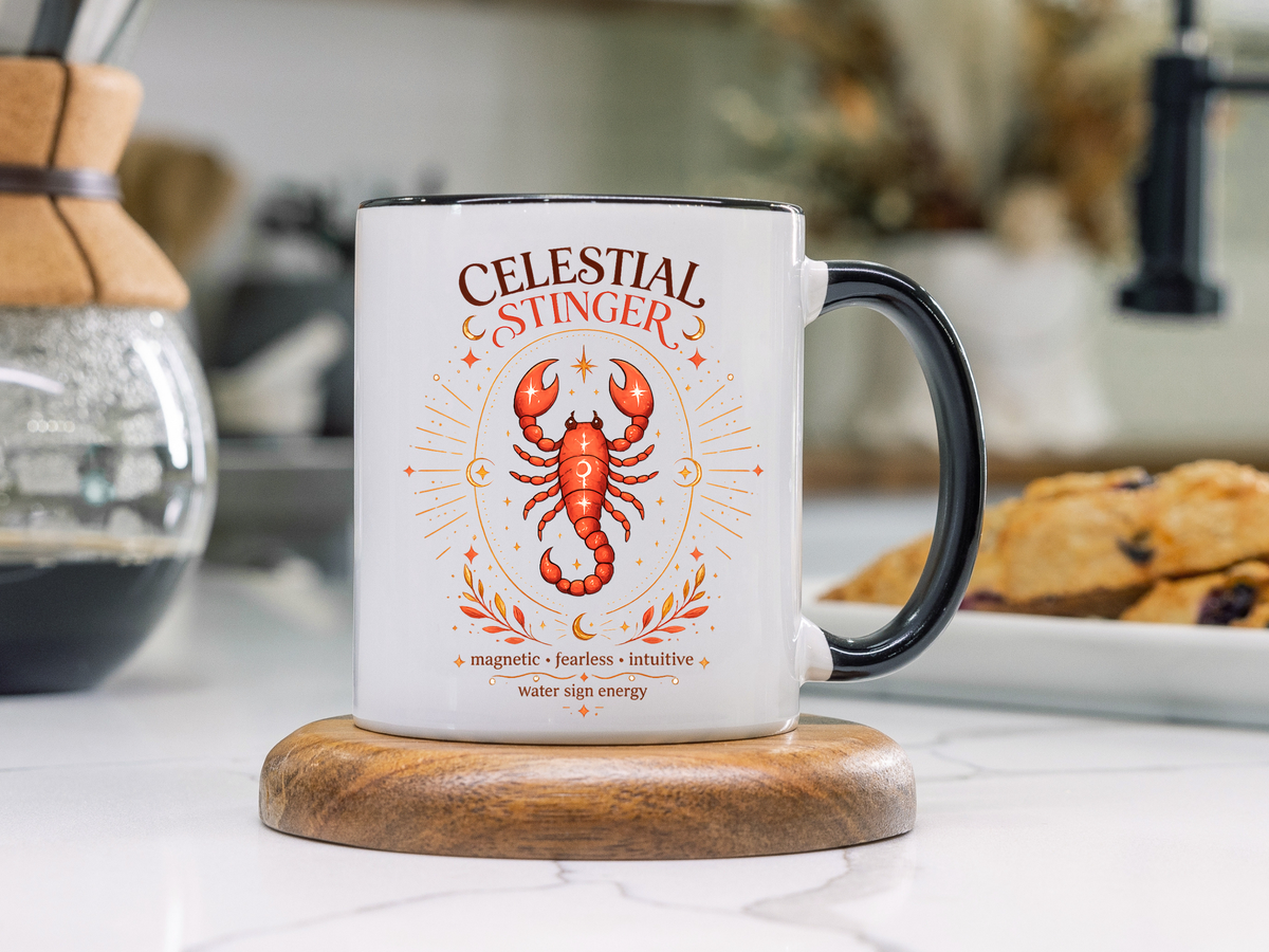 Scorpio Zodiac Coffee Mug, Celestial Stinger Astrology Mug, Water Sign Gift for Scorpio Woman, Horoscope Coffee Cup, Zodiac Lover Gift