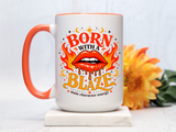 Born With a Blaze Coffee Mug, Main Character Energy Mug, Fiery Lips Aesthetic Cup, Bold Attitude Gift for Women, Trendy Coffee Mug