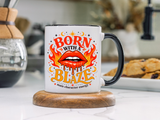 Born With a Blaze Coffee Mug, Main Character Energy Mug, Fiery Lips Aesthetic Cup, Bold Attitude Gift for Women, Trendy Coffee Mug