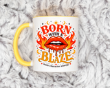 Born With a Blaze Coffee Mug, Main Character Energy Mug, Fiery Lips Aesthetic Cup, Bold Attitude Gift for Women, Trendy Coffee Mug