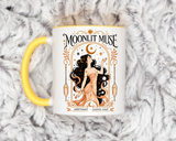 Moonlit Muse Coffee Mug, Celestial Goddess Art Mug, Mystic Moon Aesthetic Cup, Boho Spiritual Gift for Women, Cosmic Soul Coffee Mug