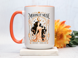 Moonlit Muse Coffee Mug, Celestial Goddess Art Mug, Mystic Moon Aesthetic Cup, Boho Spiritual Gift for Women, Cosmic Soul Coffee Mug