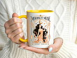 Moonlit Muse Coffee Mug, Celestial Goddess Art Mug, Mystic Moon Aesthetic Cup, Boho Spiritual Gift for Women, Cosmic Soul Coffee Mug