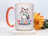 Cute Cat Lover Mug, Personalized Cat Name Coffee Cup, Whisker Wiggles Cat Mom Gift, Funny Kitty Mug for Pet Owners and Cat Lovers