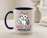 Cute Cat Lover Mug, Personalized Cat Name Coffee Cup, Whisker Wiggles Cat Mom Gift, Funny Kitty Mug for Pet Owners and Cat Lovers