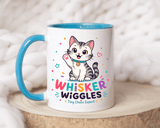 Cute Cat Lover Mug, Personalized Cat Name Coffee Cup, Whisker Wiggles Cat Mom Gift, Funny Kitty Mug for Pet Owners and Cat Lovers