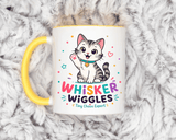 Cute Cat Lover Mug, Personalized Cat Name Coffee Cup, Whisker Wiggles Cat Mom Gift, Funny Kitty Mug for Pet Owners and Cat Lovers