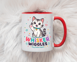 Cute Cat Lover Mug, Personalized Cat Name Coffee Cup, Whisker Wiggles Cat Mom Gift, Funny Kitty Mug for Pet Owners and Cat Lovers