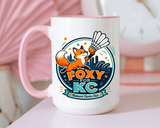 Kansas City Badminton Mug, Foxy for KC Coffee Cup, Funny Shuttlecock Lover Gift, KC Sports Fan Mug, Badminton Player Present