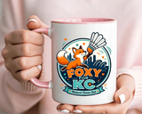 Kansas City Badminton Mug, Foxy for KC Coffee Cup, Funny Shuttlecock Lover Gift, KC Sports Fan Mug, Badminton Player Present