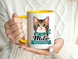 Personalized Cat Lover Mug, Custom Cat Name Coffee Cup, Official Snack Inspector Cat Mug, Funny Pet Parent Gift for Cat Owners