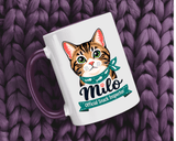Personalized Cat Lover Mug, Custom Cat Name Coffee Cup, Official Snack Inspector Cat Mug, Funny Pet Parent Gift for Cat Owners