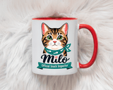 Personalized Cat Lover Mug, Custom Cat Name Coffee Cup, Official Snack Inspector Cat Mug, Funny Pet Parent Gift for Cat Owners