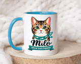 Personalized Cat Lover Mug, Custom Cat Name Coffee Cup, Official Snack Inspector Cat Mug, Funny Pet Parent Gift for Cat Owners