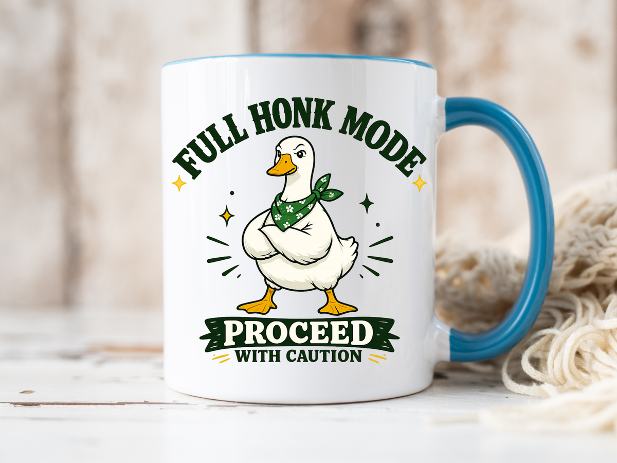 Funny Goose Coffee Mug, Full Honk Mode Duck Mug, Silly Bird Lover Gift, Goose Humor Cup for Coworkers, Animal Lover Coffee Mug