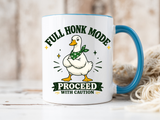 Funny Goose Coffee Mug, Full Honk Mode Duck Mug, Silly Bird Lover Gift, Goose Humor Cup for Coworkers, Animal Lover Coffee Mug